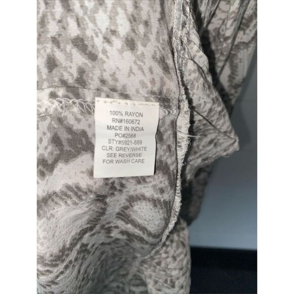 Blue Island Dress Womens Large Gray Snakeskin Fit & Flare Mini Ruffle Cover Up - Picture 6 of 9